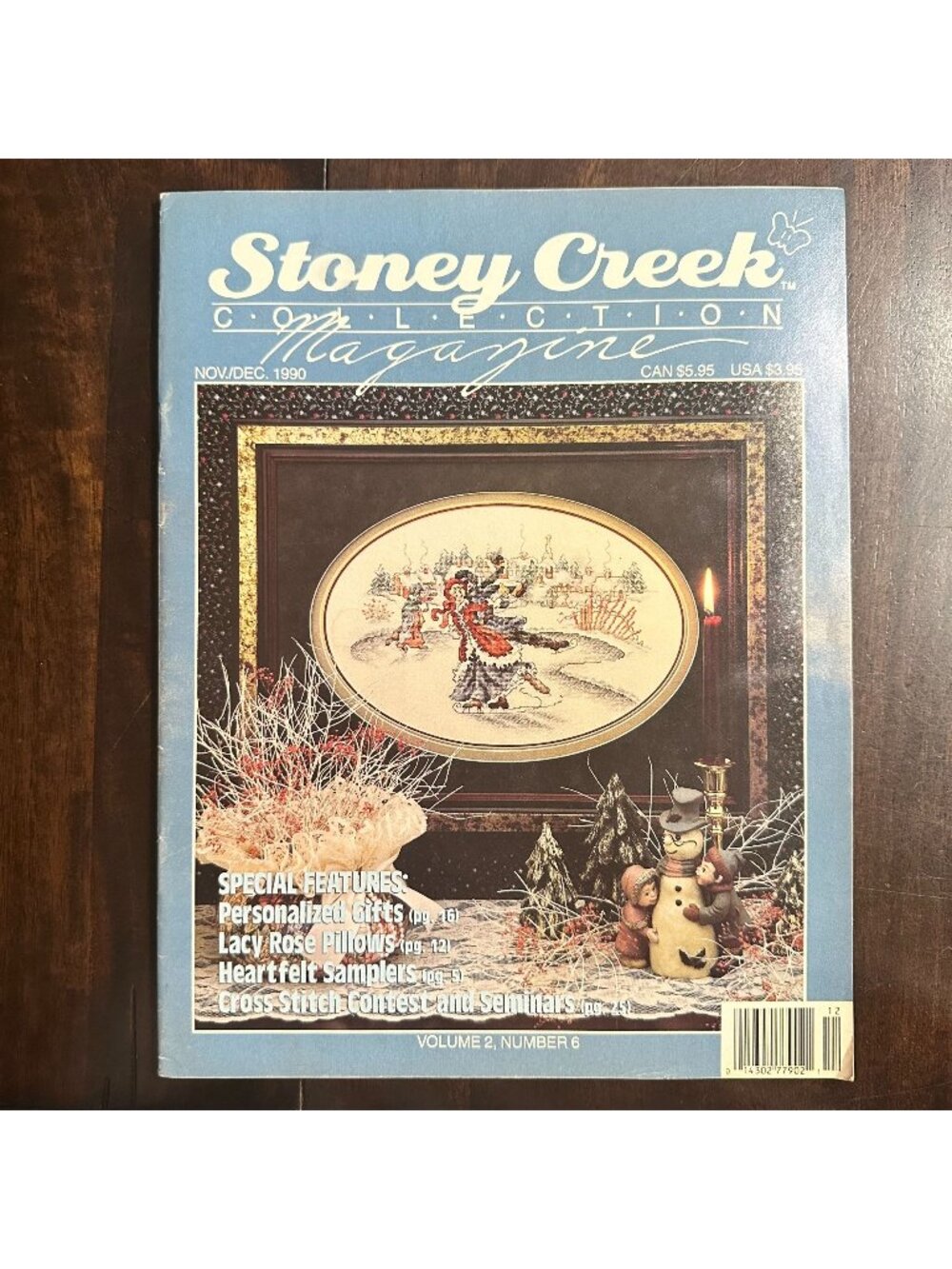Stoney Creek Collection Cross-Stitch Magazine Nov/Dec 1990 Winter Holiday Design